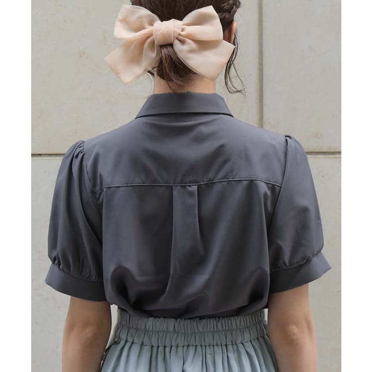 リボンタイ付きクラシックブラウス[品番：IGAW0005050]｜axes femme 