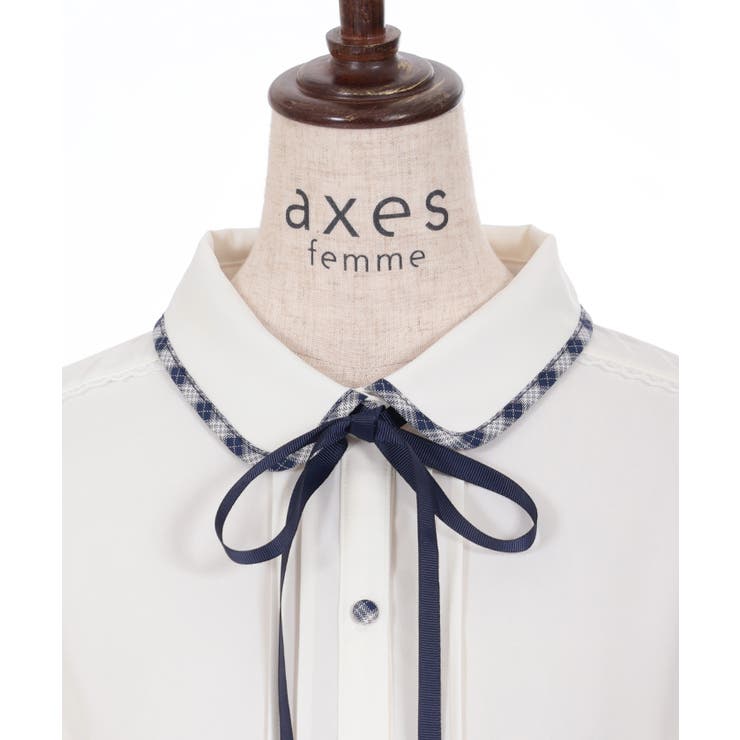 マリンチャームリボンブラウス[品番：IGAW0006396]｜axes femme