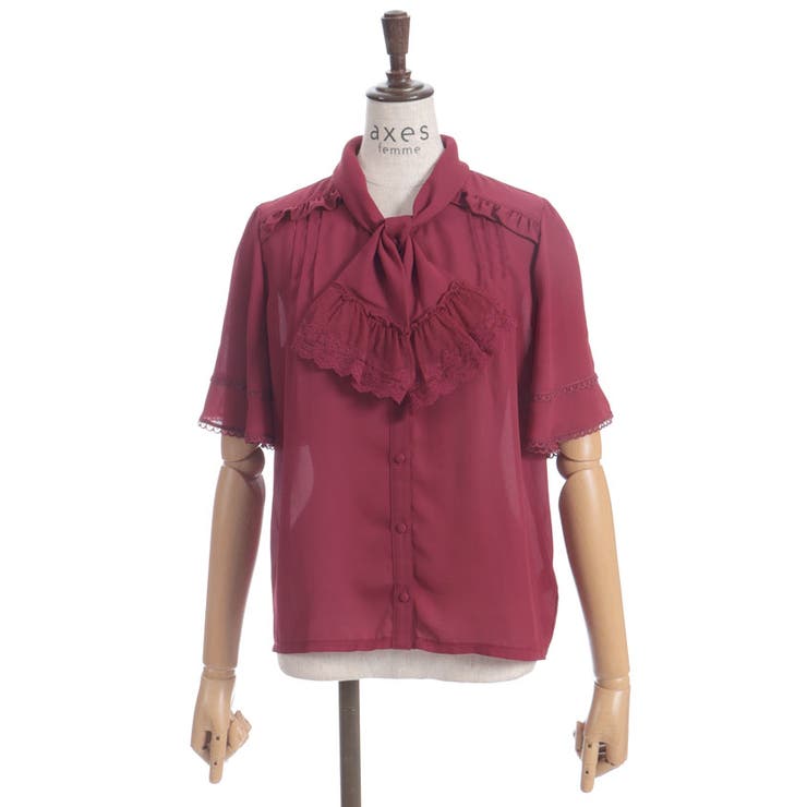 レース使いリボンブラウス | axes femme | 詳細画像10 