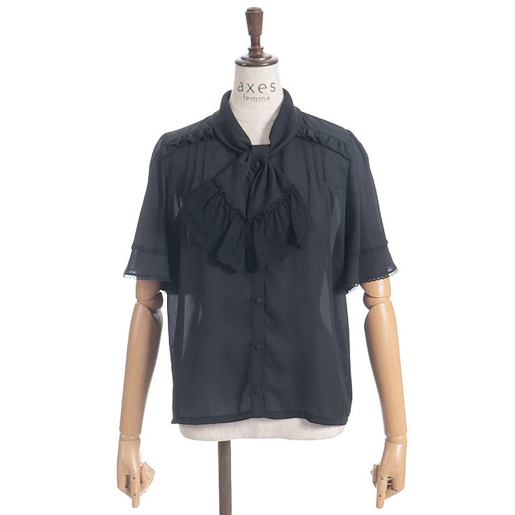 レース使いリボンブラウス | axes femme | 詳細画像24 