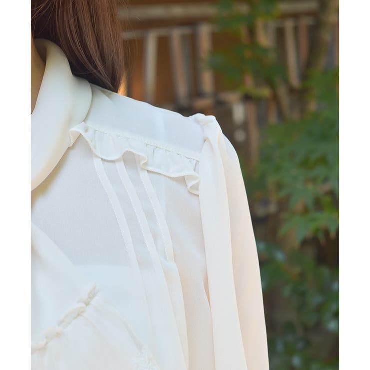 レース使いリボンブラウス | axes femme | 詳細画像5 