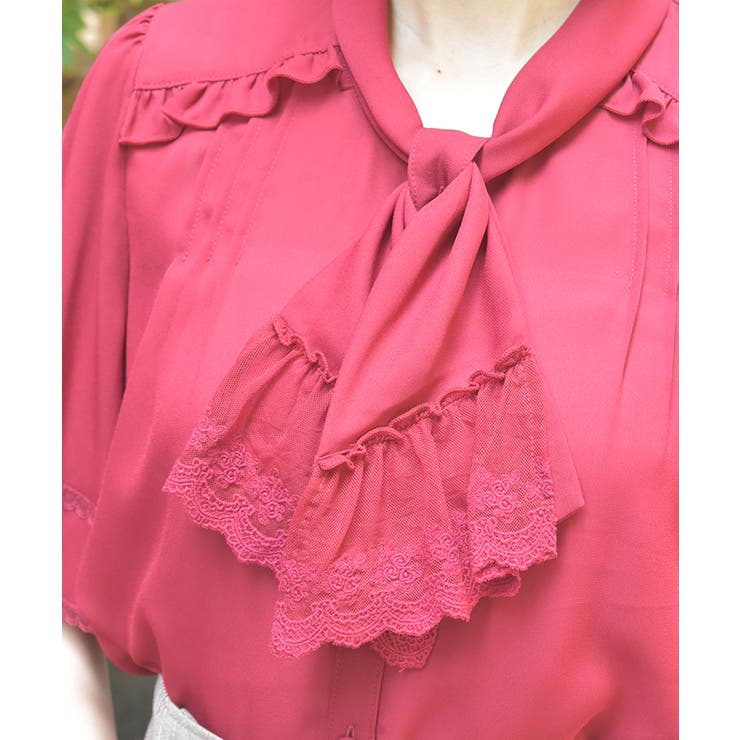 レース使いリボンブラウス | axes femme | 詳細画像6 