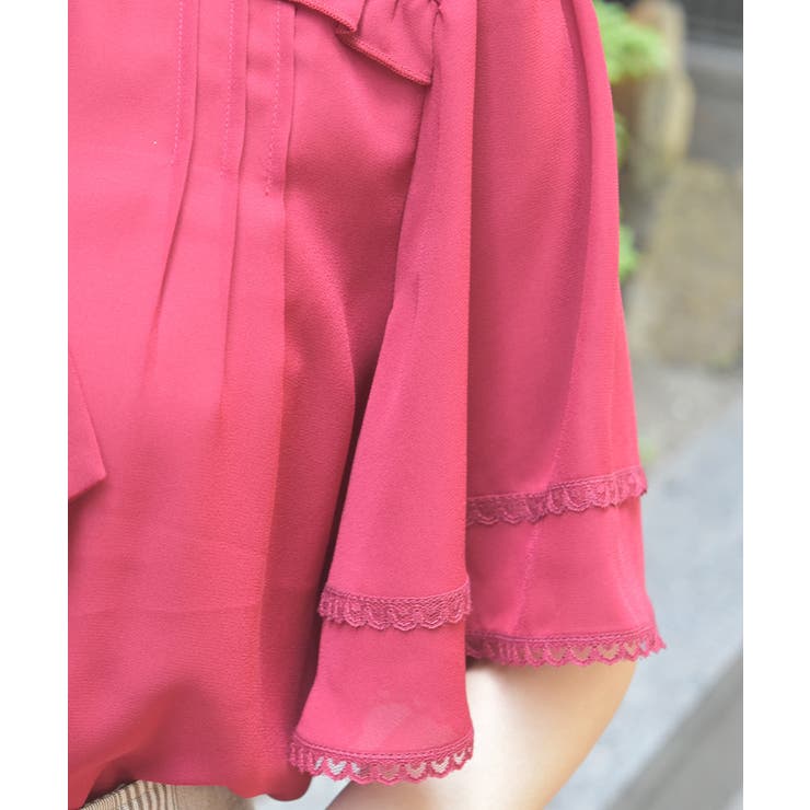 レース使いリボンブラウス | axes femme | 詳細画像8 