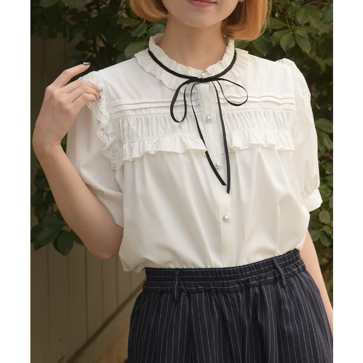 フロントギャザーブラウス[品番：IGAW0007678]｜axes femme