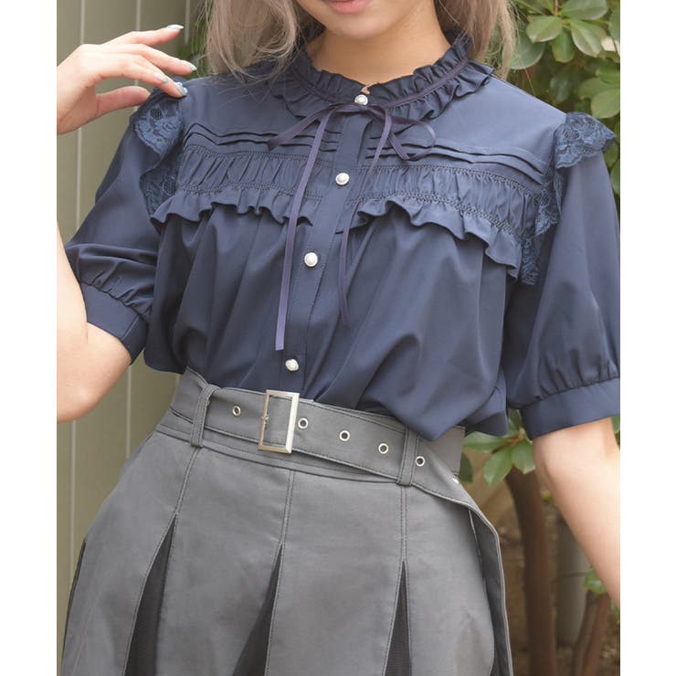 フロントギャザーブラウス[品番：IGAW0007678]｜axes femme