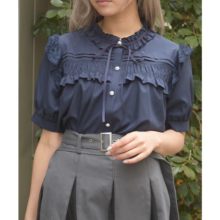 フロントギャザーブラウス[品番：IGAW0007678]｜axes femme