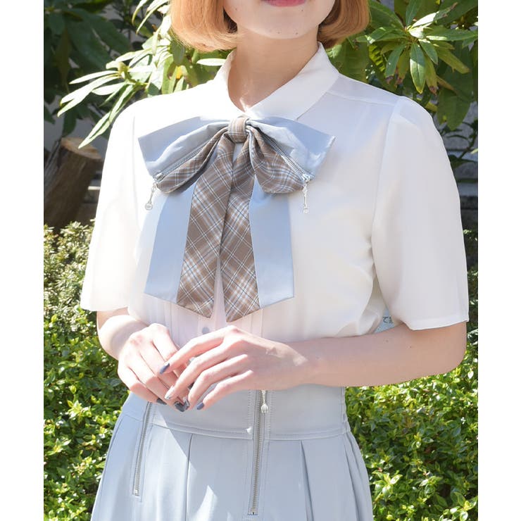 白 | カトラリージップリボンブラウス | axes femme