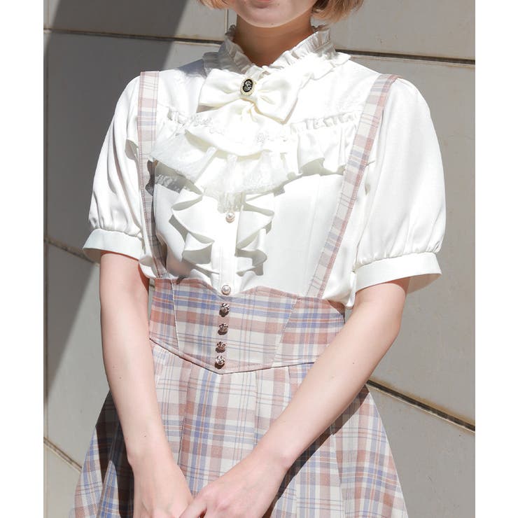 リボン×ジャボブローチブラウス | axes femme | 詳細画像1 