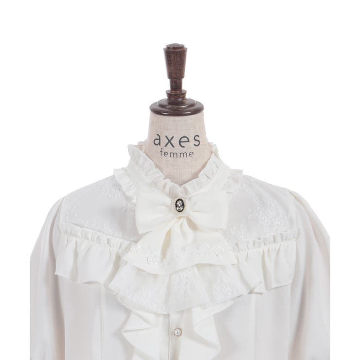 リボン×ジャボブローチブラウス | axes femme | 詳細画像16 