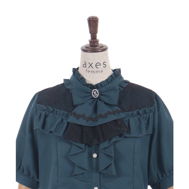 リボン×ジャボブローチブラウス | axes femme | 詳細画像24 