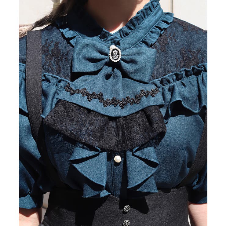 リボン×ジャボブローチブラウス | axes femme | 詳細画像4 