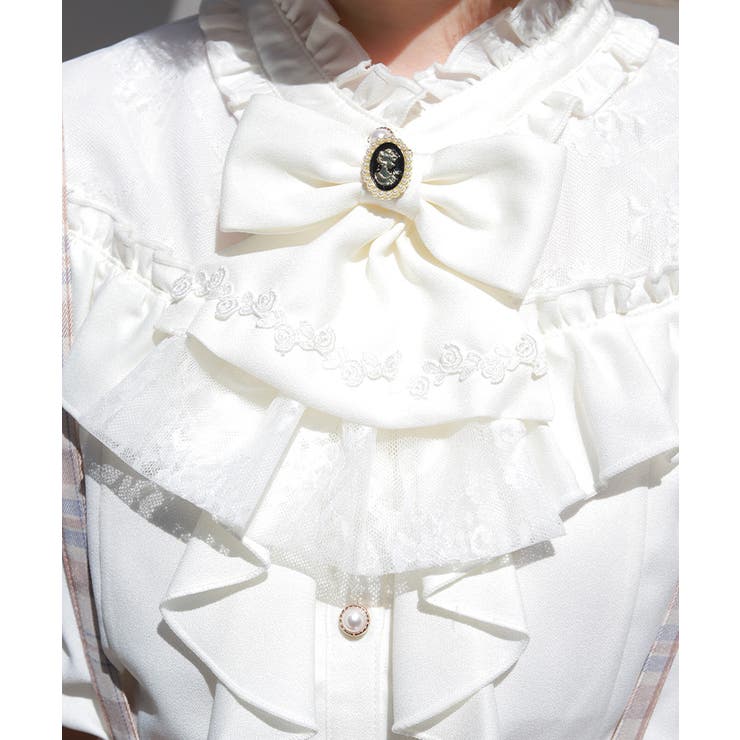 リボン×ジャボブローチブラウス | axes femme | 詳細画像5 