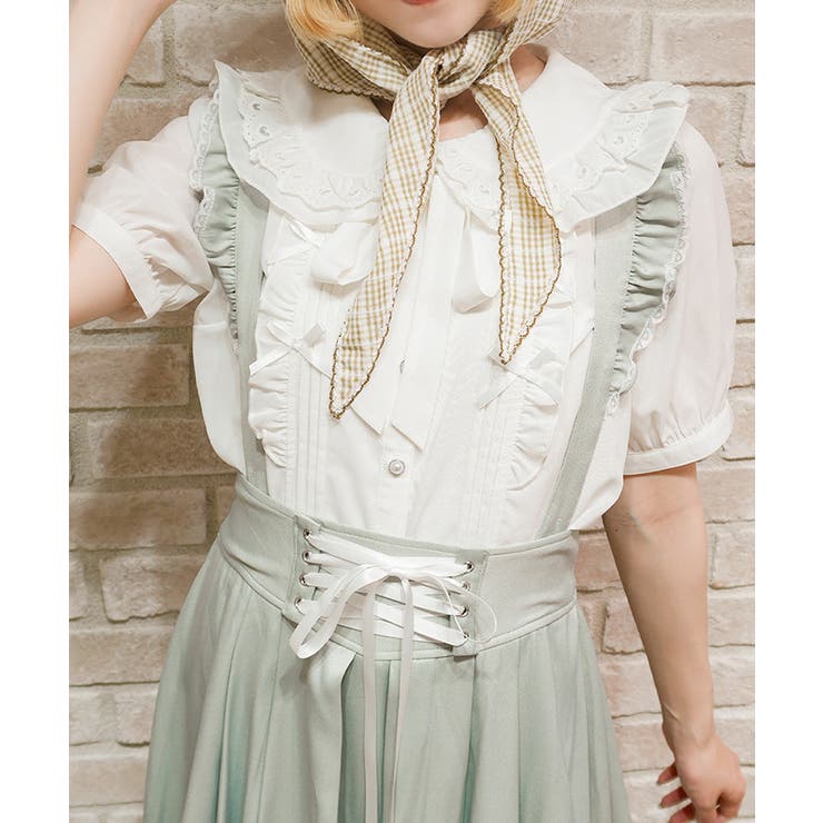 リボン付きレース丸衿ブラウス | axes femme | 詳細画像1 