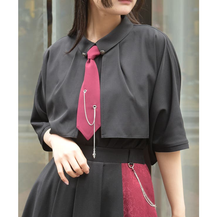チェーンネクタイ付ブラウス[品番：IGAW0007749]｜axes femme