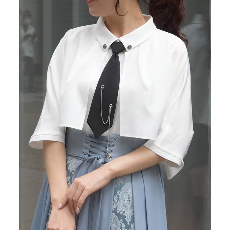 白 | チェーンネクタイ付ブラウス | axes femme