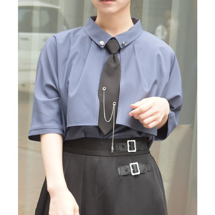 チェーンネクタイ付ブラウス[品番：IGAW0007749]｜axes femme