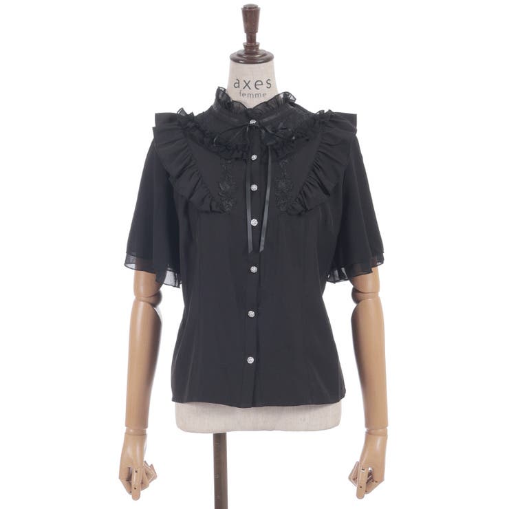 レース切替フリルスタンドブラウス | axes femme | 詳細画像10 