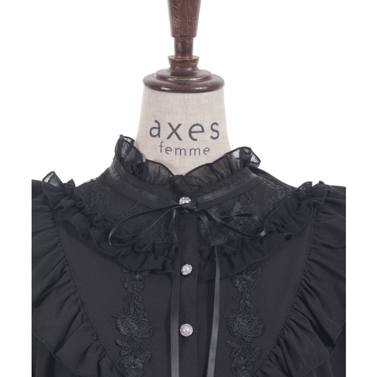 レース切替フリルスタンドブラウス | axes femme | 詳細画像13 