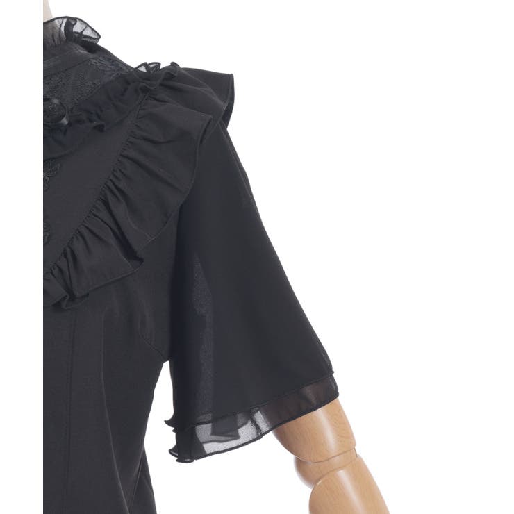 レース切替フリルスタンドブラウス | axes femme | 詳細画像15 