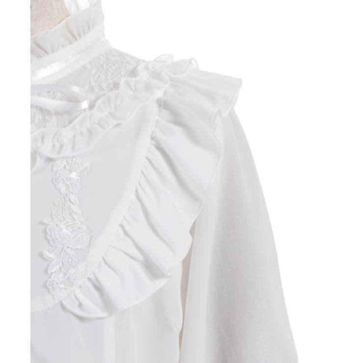 レース切替フリルスタンドブラウス | axes femme | 詳細画像19 