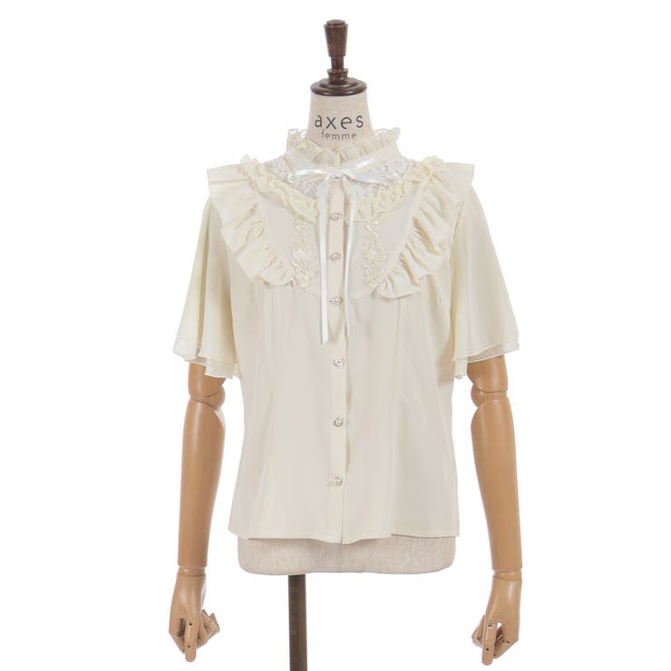 レース切替フリルスタンドブラウス | axes femme | 詳細画像22 