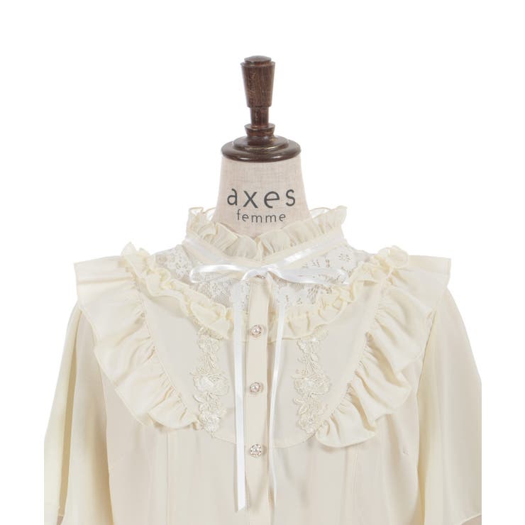 レース切替フリルスタンドブラウス | axes femme | 詳細画像25 