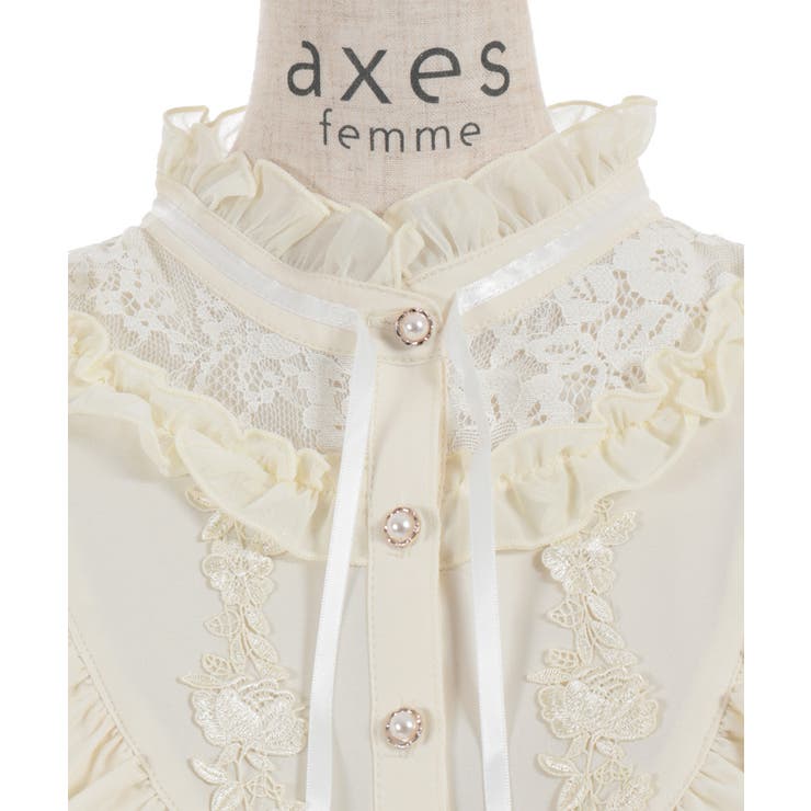 レース切替フリルスタンドブラウス | axes femme | 詳細画像27 