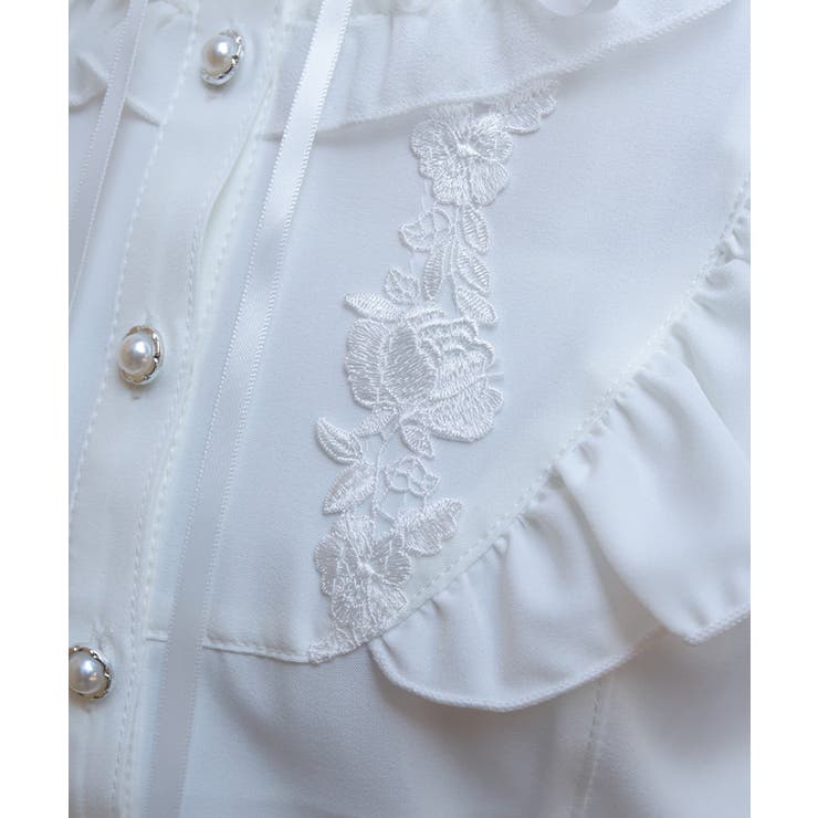 レース切替フリルスタンドブラウス | axes femme | 詳細画像6 