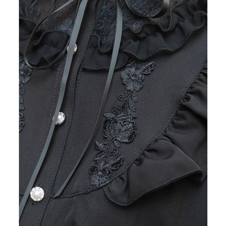 レース切替フリルスタンドブラウス | axes femme | 詳細画像8 