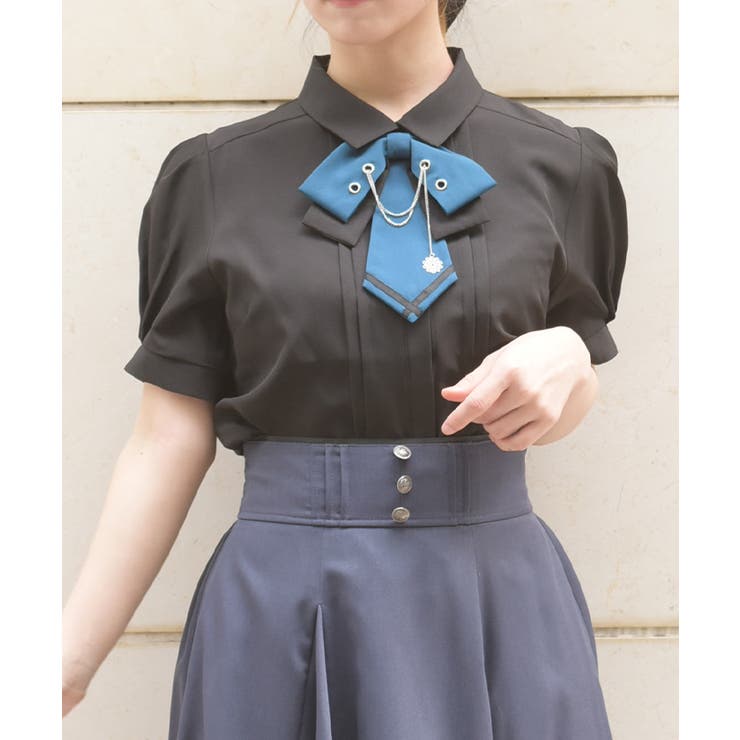 黒 | チェーンタイセットブラウス | axes femme