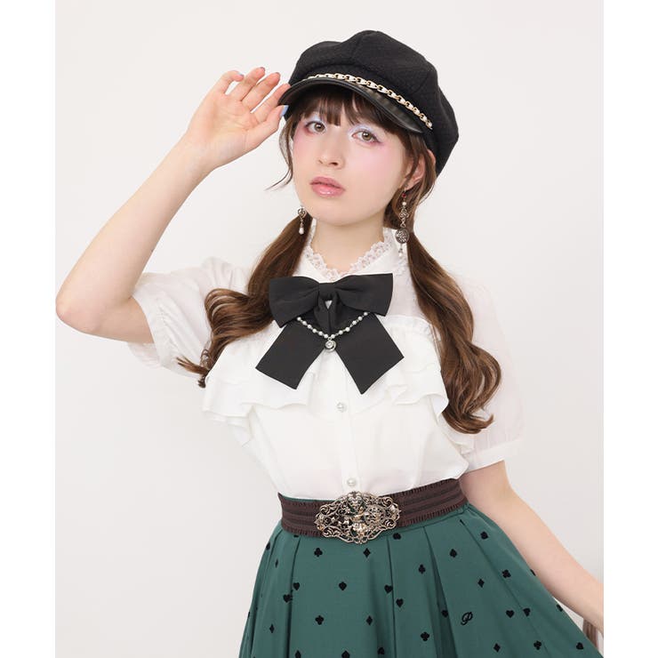 白 | ティーカップチャーム付きブラウス | axes femme