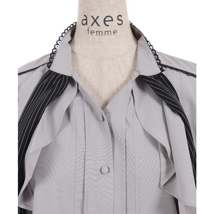 リボン×フラシ半袖ブラウス | axes femme | 詳細画像25 