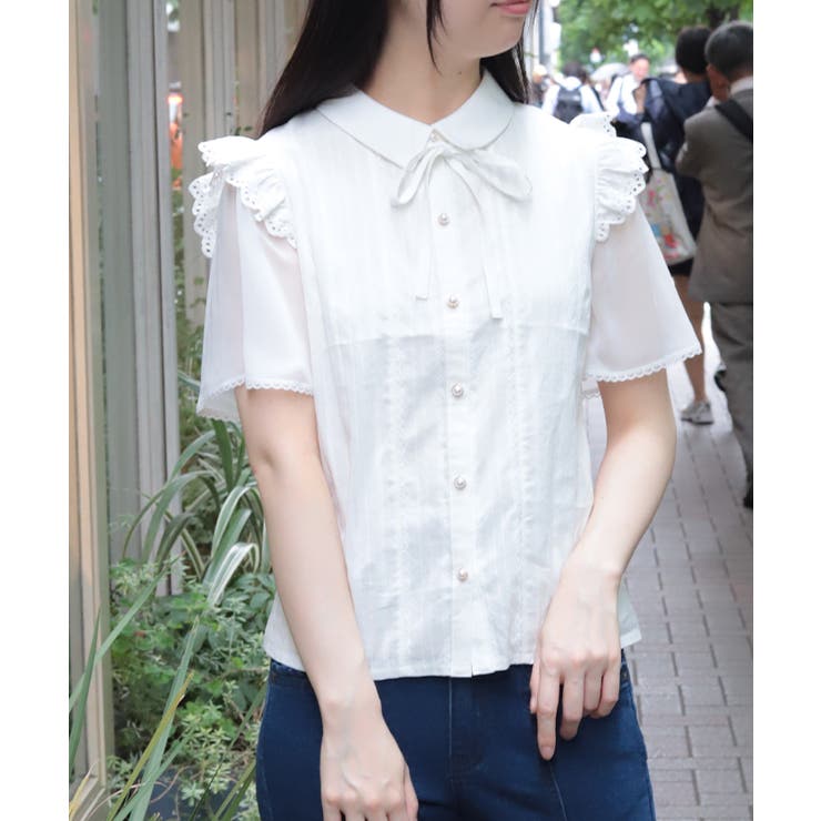 白 | サマーコットンブラウス | axes femme