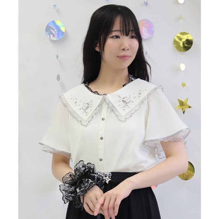 ルミナスムーン刺繍ブラウス | axes femme | 詳細画像13 