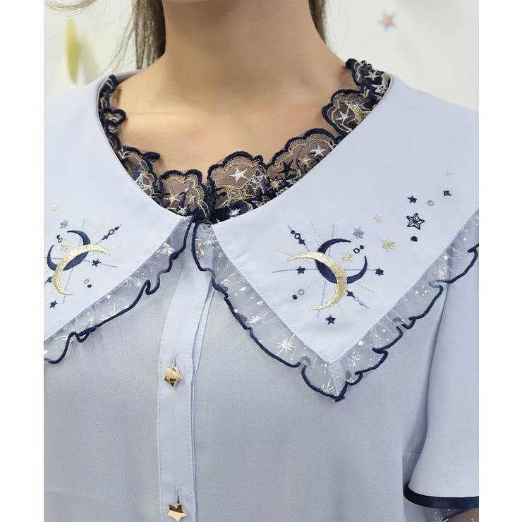 ルミナスムーン刺繍ブラウス | axes femme | 詳細画像5 