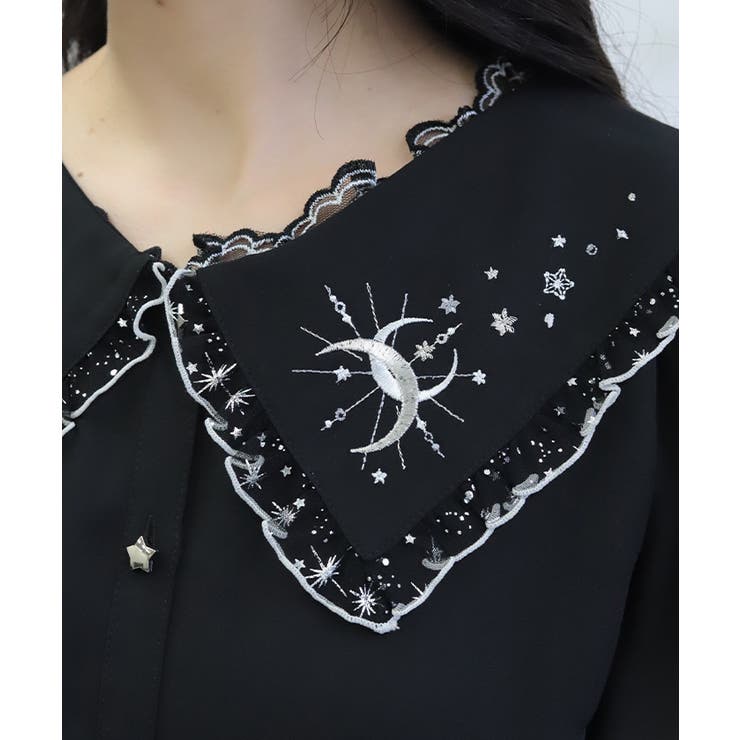ルミナスムーン刺繍ブラウス | axes femme | 詳細画像8 