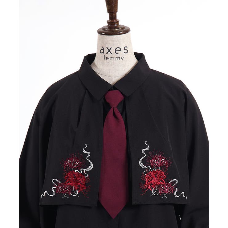 彼岸花刺繍ネクタイブラウス | axes femme | 詳細画像21 