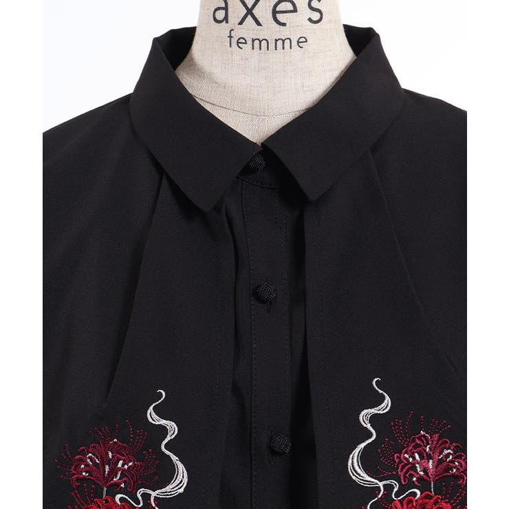 彼岸花刺繍ネクタイブラウス | axes femme | 詳細画像23 