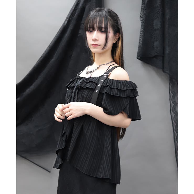 オフショルフレア袖トップス | axes femme | 詳細画像12 