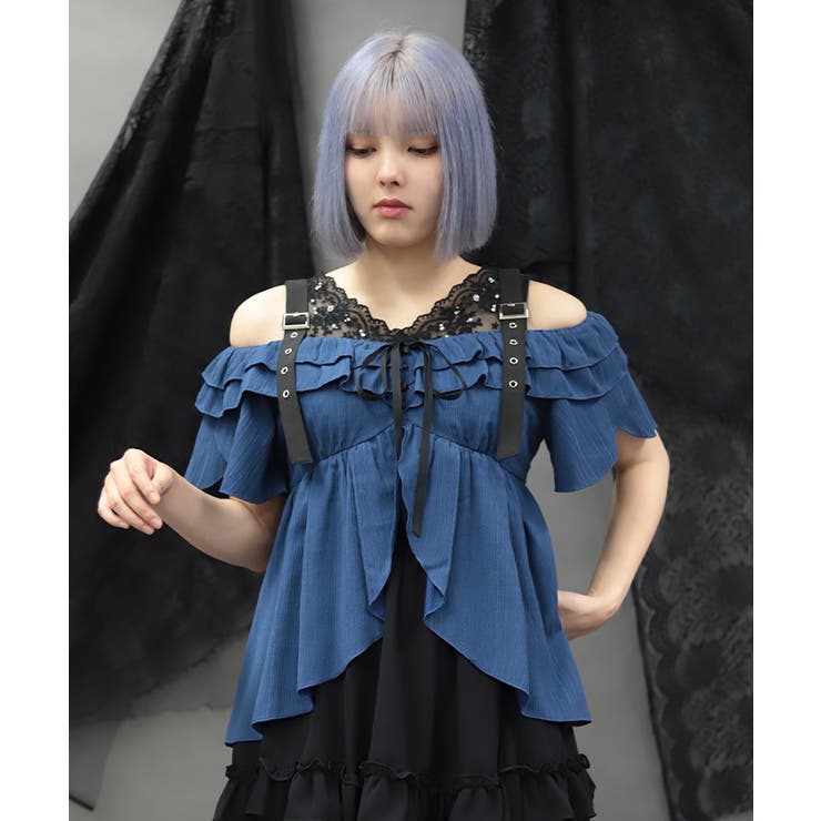 オフショルフレア袖トップス | axes femme | 詳細画像14 
