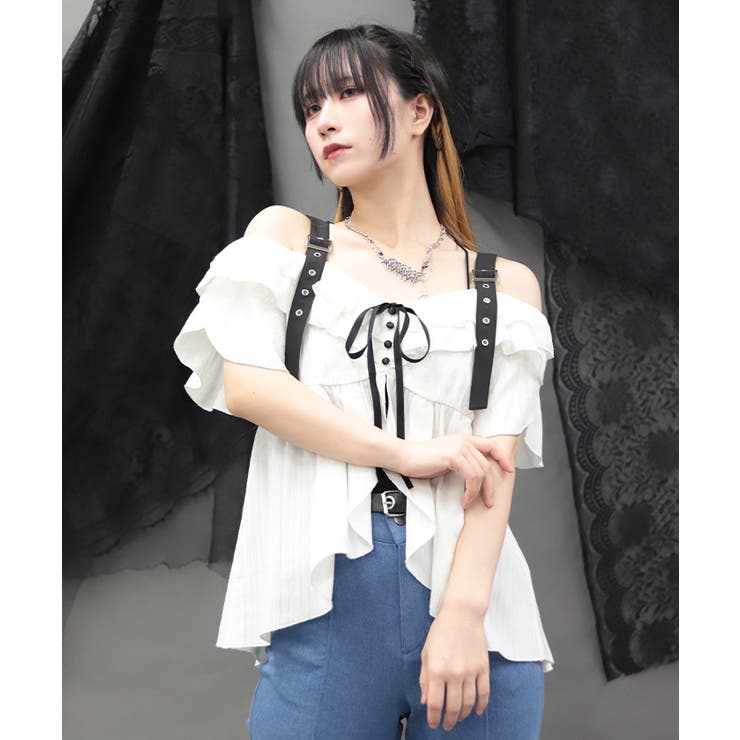 オフショルフレア袖トップス | axes femme | 詳細画像5 