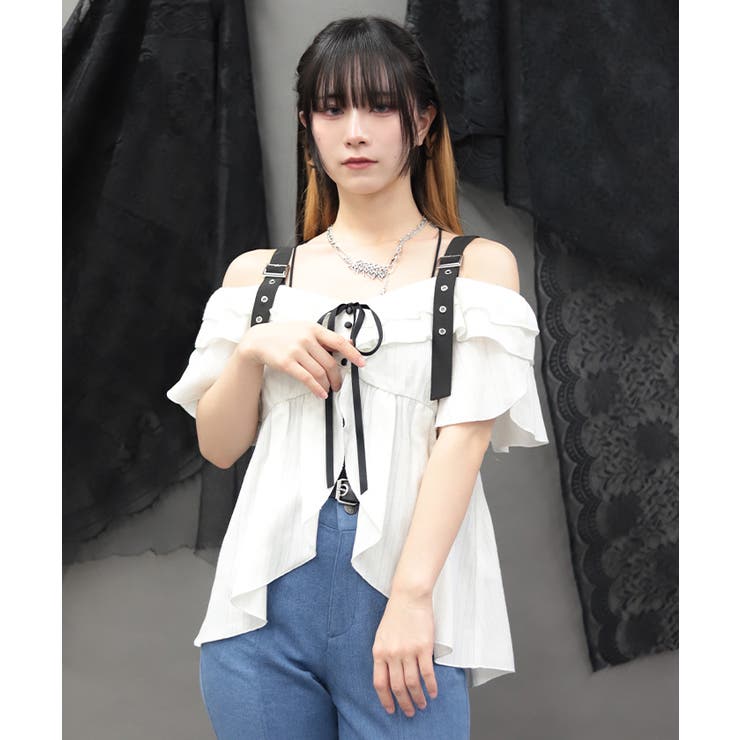 オフショルフレア袖トップス | axes femme | 詳細画像6 