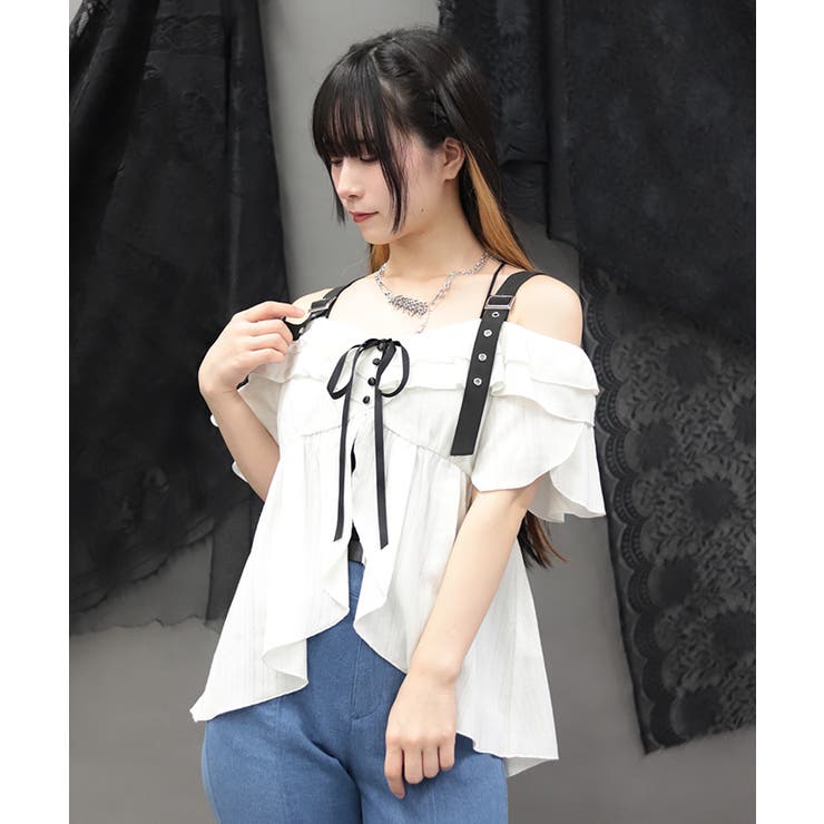 オフショルフレア袖トップス | axes femme | 詳細画像8 
