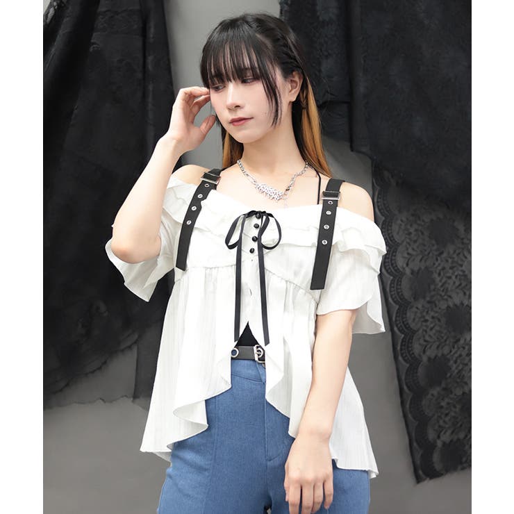 白 | オフショルフレア袖トップス | axes femme