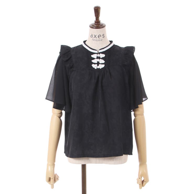 ジャカードチャイナブラウス[品番：IGAW0003783]｜axes femme