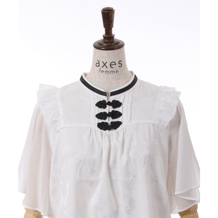 ジャカードチャイナブラウス[品番：IGAW0003783]｜axes femme
