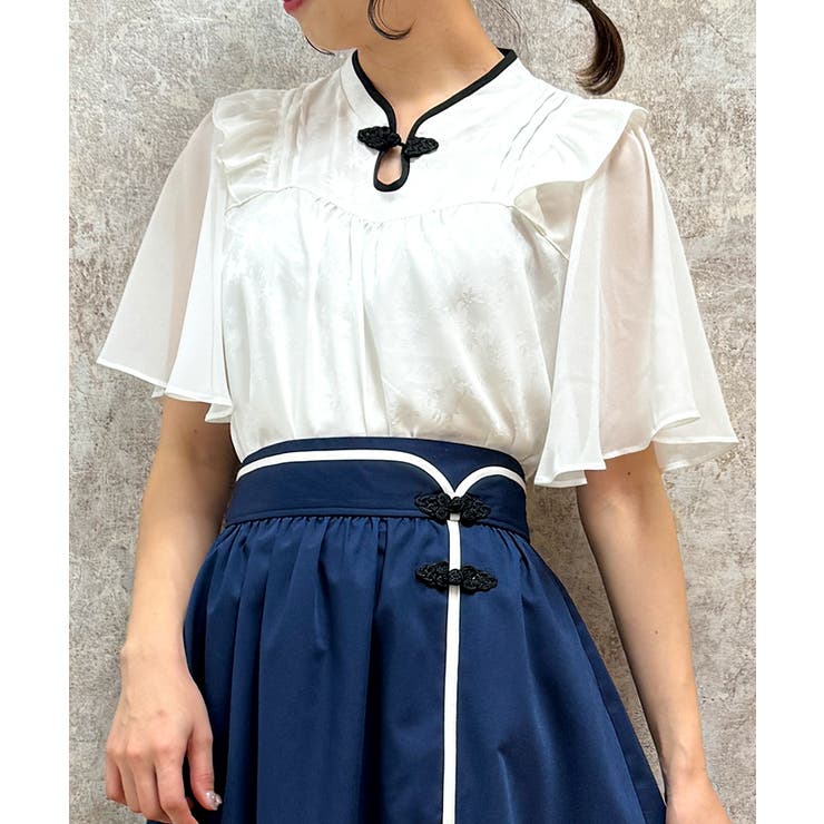 axes femme ライトブルー フレアスカート ジャケット ブラウス セット axes femme ライトブルー フレアスカート ジャケット ブラウス