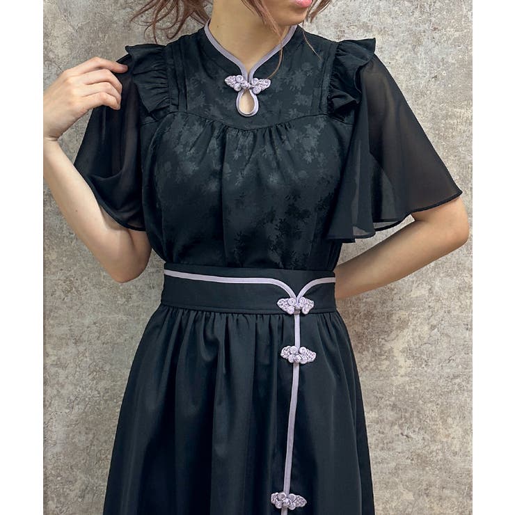 オリエンタルチャイナジャガードブラウス[品番：IGAW0005012]｜axes  