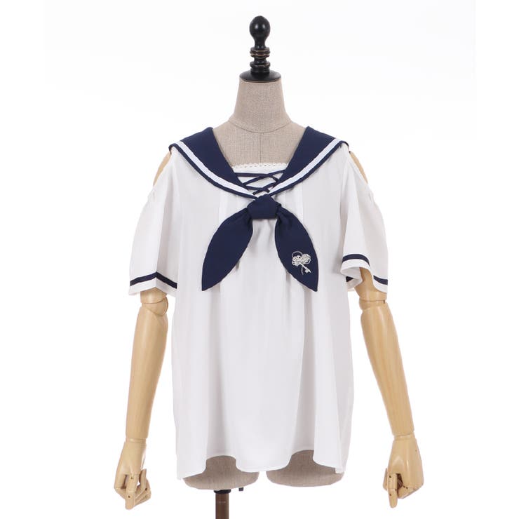 【希少】axes femme ビッグリボンセーラーカットソー 水色 半袖 axes femme セーラーリボンカットソー 水色 半袖 - メルカリ