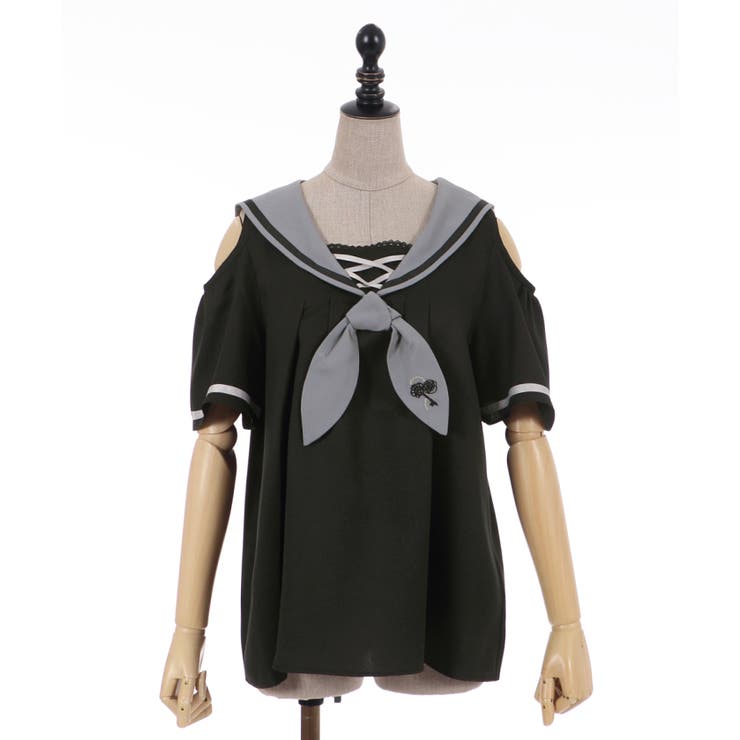 リボン付セーラー肩あきBL[品番：IGAW0001796]｜axes femme